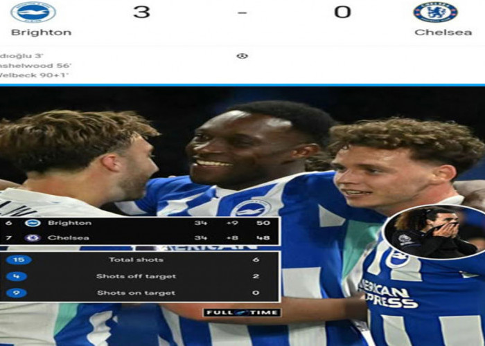 Hasil Liga Premier Inggris: Chelsea Dibantai Brighton 3-0, The Blues Turun Klasemen.
