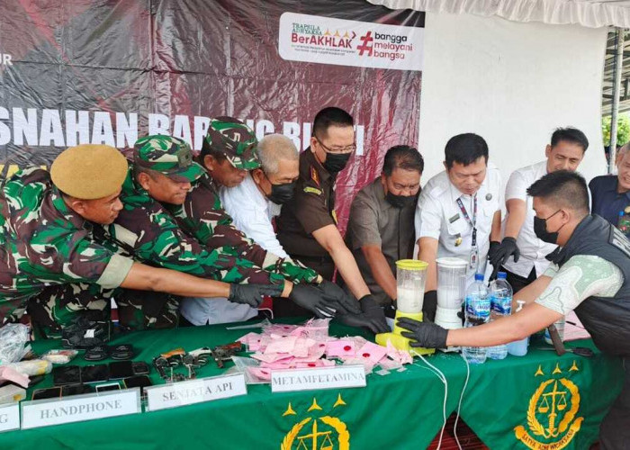 189,534 Gram Sabu dan Barang Bukti Kejahatan Dimusnahkan Kejari OKUT