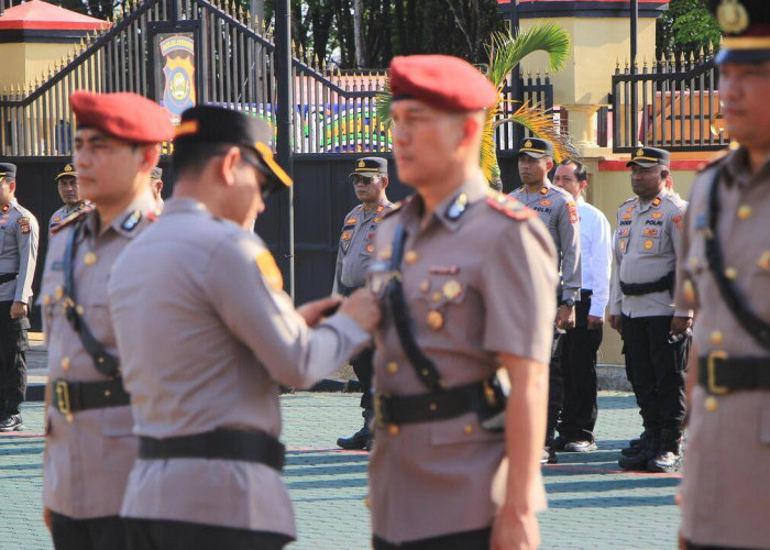 Kapolres OKU Timur Pimpin Sertijab, Sejumlah Perwira Berganti