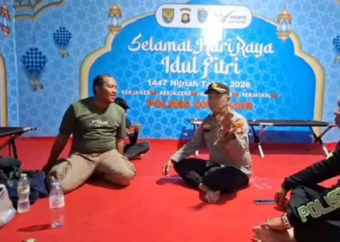 Pos Pam Lempuing Sambut Pemudik yang Singgah, Imbau Keselamatan Perjalanan