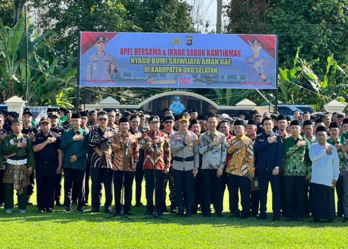 Wujudkan OKU Selatan Aman, Polres OKU Selatan Gelar Apel Bersama dan Ikrar Sabuk Kamtibmas