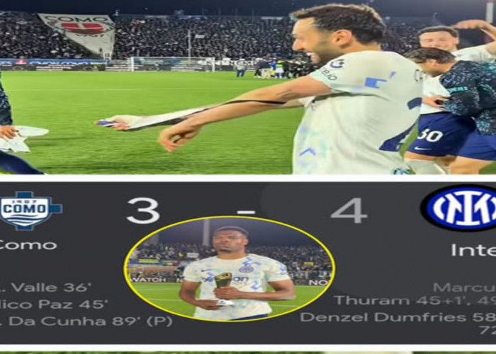 Hasil Liga Seri A: Comeback Inter Milan! Tertinggal 2-0, Nerazzurri Hajar Como 4-3. 