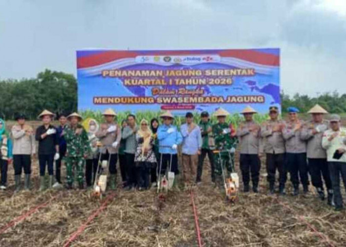 Polres OKI Lakukan Penanaman Jagung Serentak Kuartal I 2026