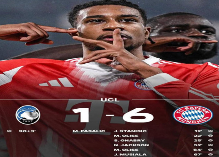 Hasil Liga Champions: Bayern Munich Mengamuk  Hajar Atalanta 6-1.