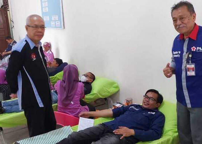 Samsat Prabumulih Kembali Sumbangkan 35 Kantong Darah