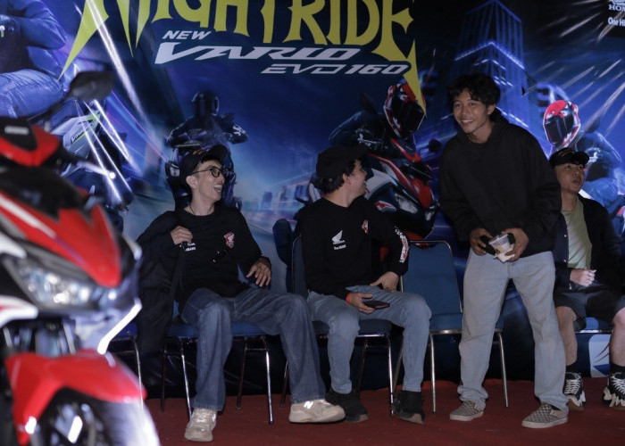 Night Ride Palembang Darussalam, Astra Motor Sumsel Kenalkan New Honda Vario Evo 160 kepada Komunitas