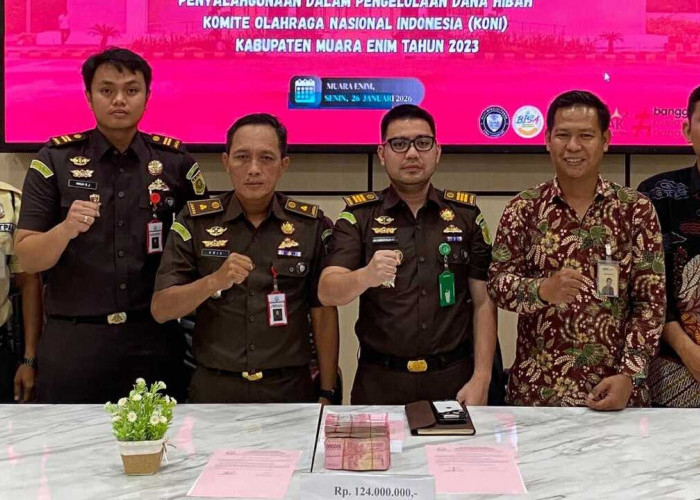 Kasus Dana Hibah KONI, Kejari Muara Enim Terima Penitipan Pengganti Kerugian Negara Rp124 Juta 