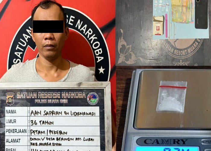 Tertangkap Sedang Menunggu Pembeli Sabu di Jalan Arah Kantor Kades, Pengedar di Lubai Muara Enim Dibekuk Polis