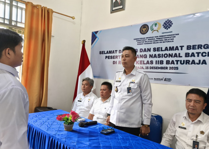 Kepala Rutan Baturaja Berikan Arahan pada Pembukaan Orientasi Peserta Magang Nasional Batch III Tahun 2025
