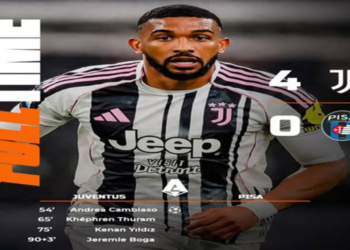 Hasil Liga Serie A: Juventus Gilas Pisa 4-0, Akhiri Puasa Kemenangan di Serie A.