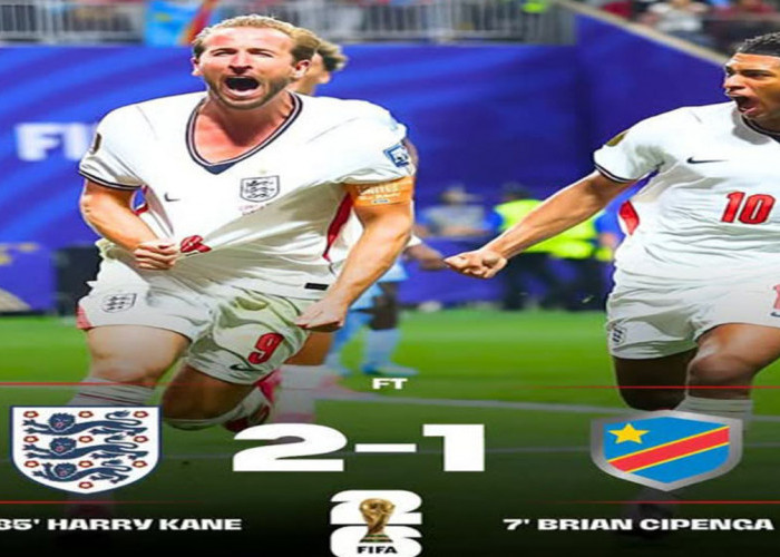 Piala Dunia 2026: Inggris Comeback Dramatis, Singkirkan RD Kongo 2-1.