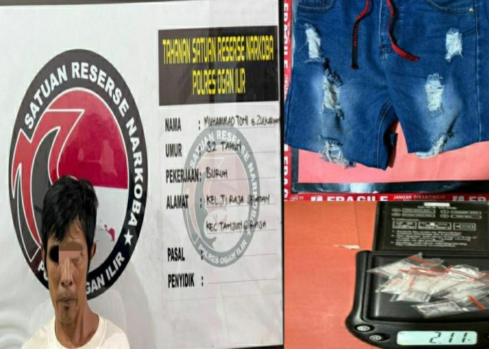 Pria Asal Tanjung Raja Ogan Ilir Diciduk Polisi Karena Kedapatan Edarkan Sabu