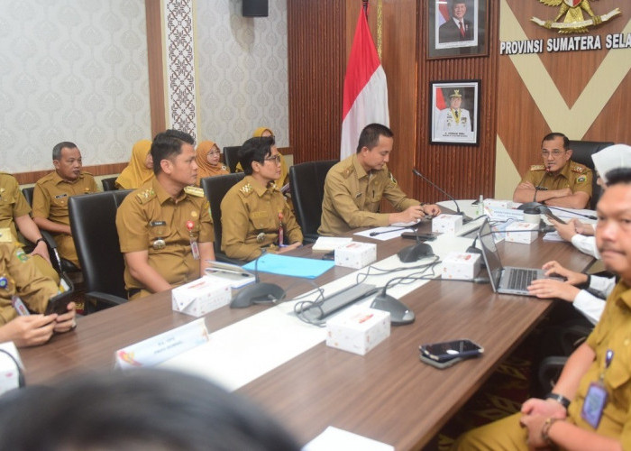 Sekda Sumsel Edward Candra Pimpin Rapat Persiapan Kunker Menko Polkam di Sumsel