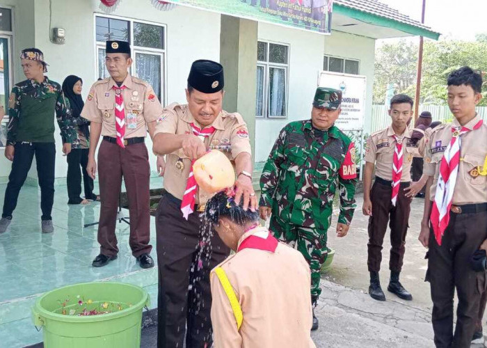 Danramil 402-10/Kayuagung Lantik 59 Anggota Baru Saka Wira Kartika