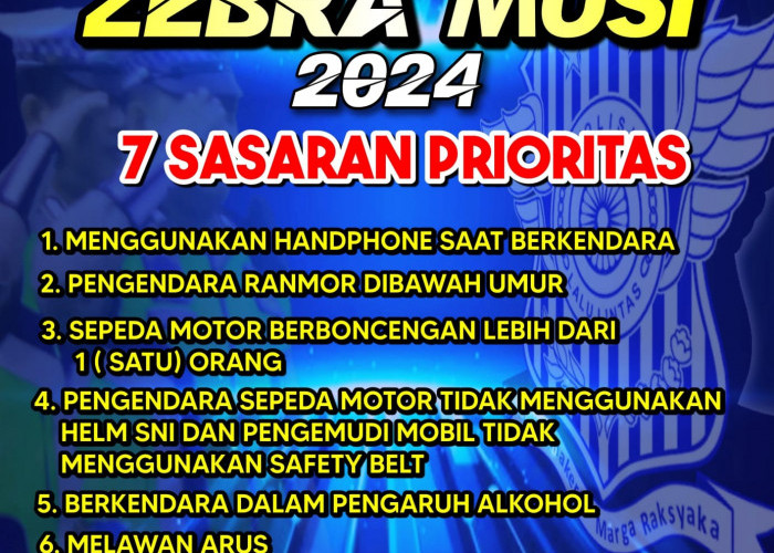 Perhatikan ! Ini 7 Prioritas Operasi Zebra 2024