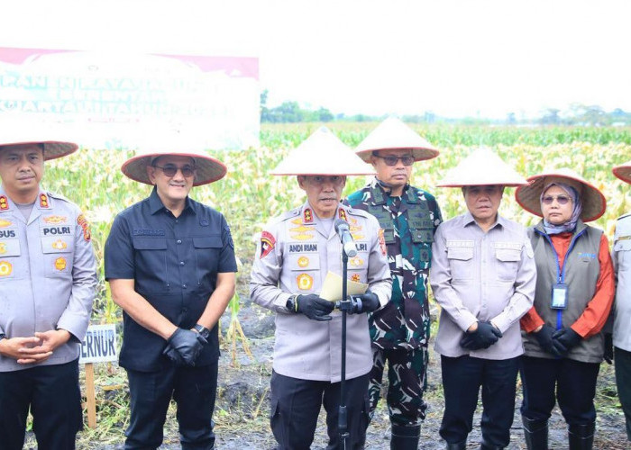 Sekda Sumsel Edward Candra dan Kapolda Sumsel Hadiri Panen Raya Jagung Serentak