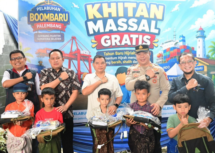 Peringati Tahun Baru Hijriah, Pelindo Palembang Gelar Khitan Massal Gratis 150 Anak di Kawasan Boom Baru