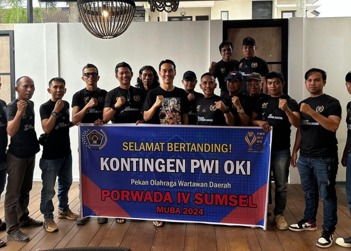 Peduli Olahraga: Muchendi Beri Semangat Kontingen PWI OKI Melaju ke Porwada Sumsel 2024!