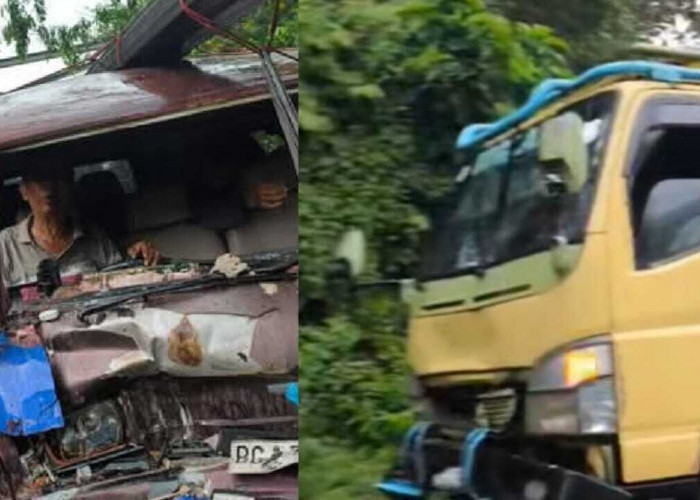 L300 Vs Truk, Sopir Terjepit di Kendaraan