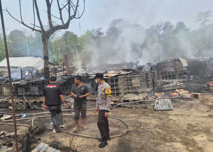 Kebakaran Melanda Penyulingan Minyak Tradisional di Bayung Lencir, Api Diduga dari Tungku Bocor