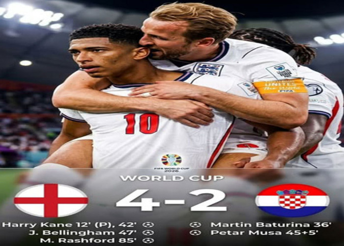 Hasil Piala Dunia 2026: Inggris Tekuk Kroasia 4-2, Harry Kane Pecahkan Rekor.