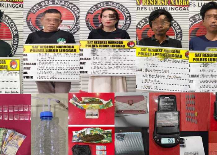 Polres Lubuk Linggau Gulung Lima Kasus Narkoba, Lima Tersangka dan Ratusan Gram Barang Bukti Diamankan