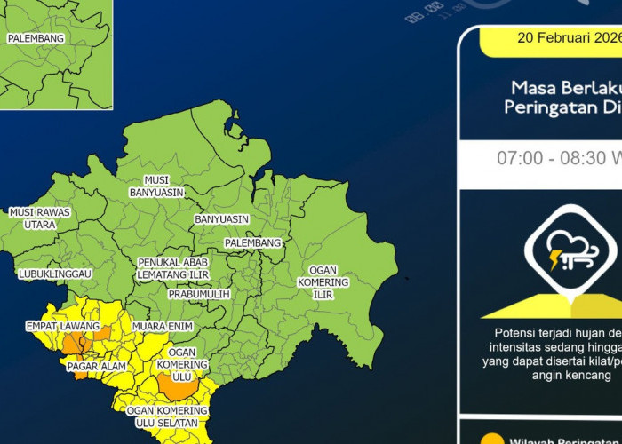 Sejumlah Wilayah Berpotensi Hujan Sedang Disertai Petir dan Angin Kencang