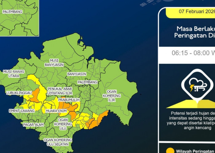 Hujan Lebat Berpotensi Terjadi Sejak Siang Hari