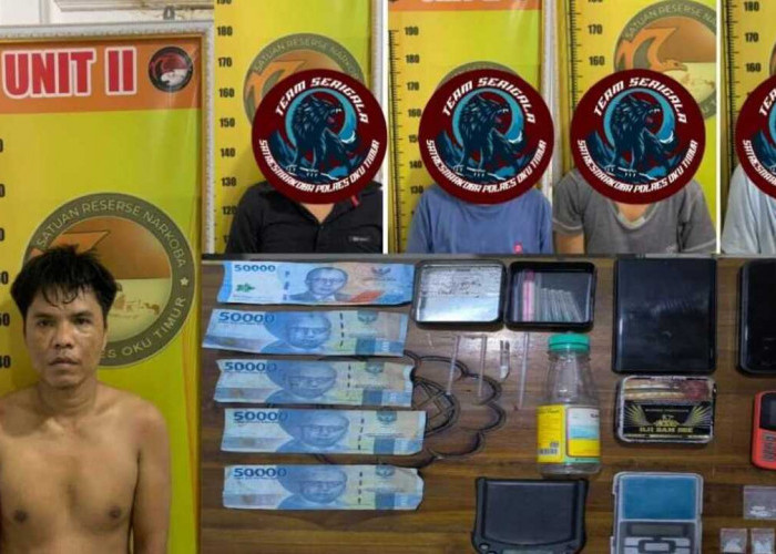 Penggerebekan Rumah Pesta Sabu di OKU Timur, Lima Tersangka Sekaligus Diringkus Bandar, Pembeli hingga Pemakai