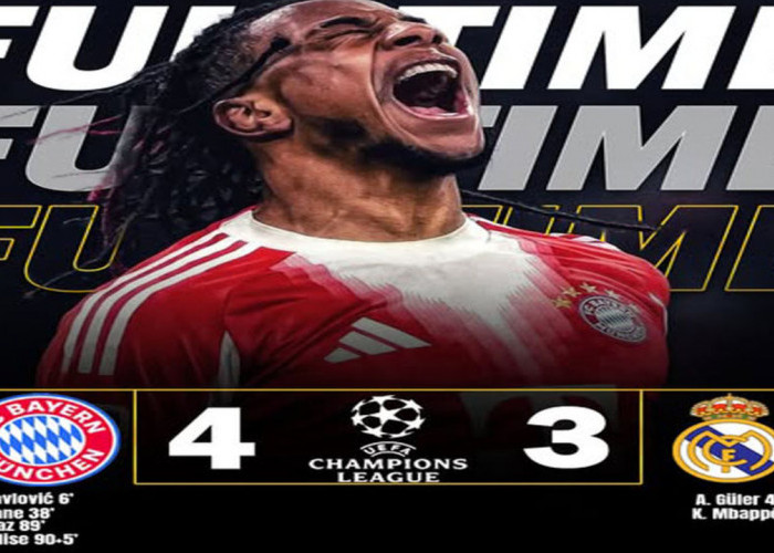 Hasil Perempat Final Liga Champions: Bayern Menang 4-3, Real Madrid Tersingkir.