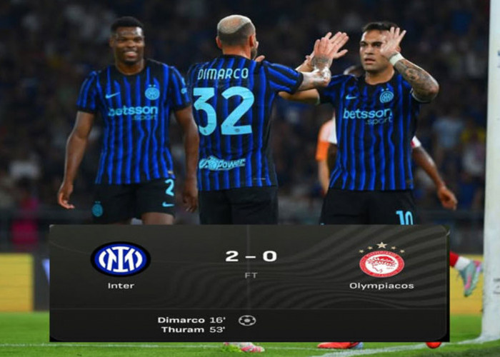 Hasil Inter Milan vs Olympiakos: Dimarco dan Thuram Antar Nerazzurri Menang 2-0