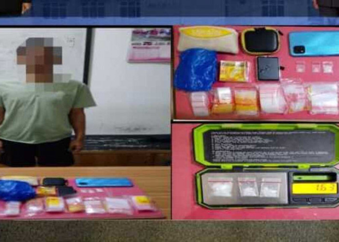 Satresnarkoba Polres OKI Gerebek Rumah Pengedar di Kutaraya Kayuagung, Timbangan Digital dan Sabu Disita
