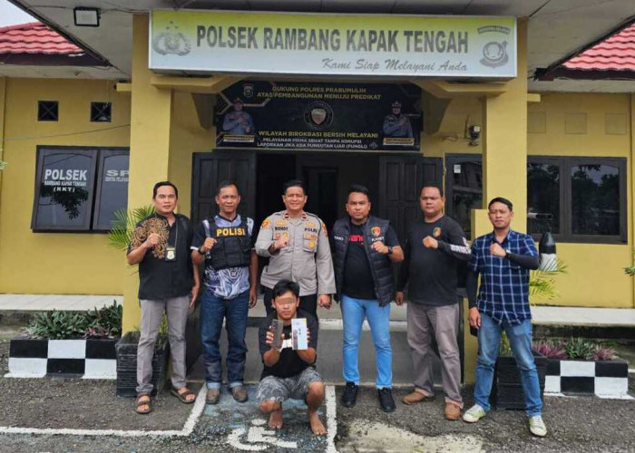 Tim Opsnal Sunyi Senyap Polsek RKT Tangkap Karyawan Perumda Tirta Prabujaya Pelaku Curat di Desa Jungai