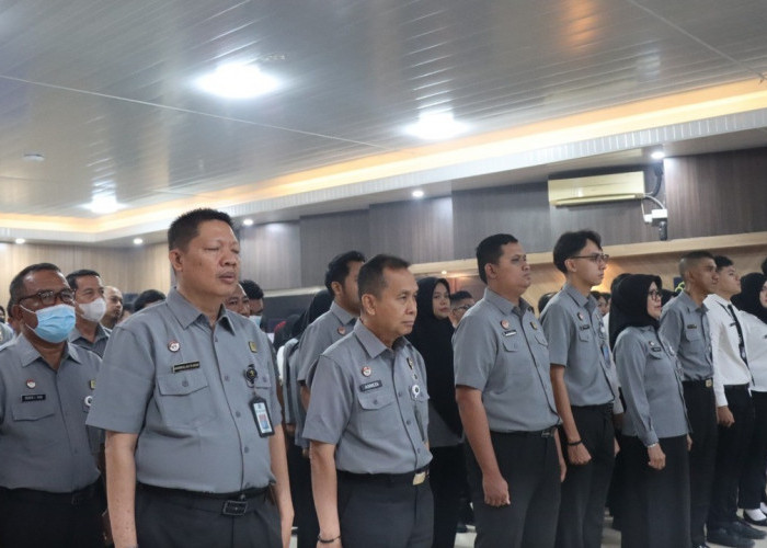 Apel Pagi Kemenkum Sumsel : Jaga Kesehatan dan Produktivitas Pegawai di tengah Kabut Asap