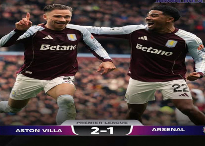 Hasil Liga Premier Inggris: Aston Villa Kalahkan Arsenal 2-1.