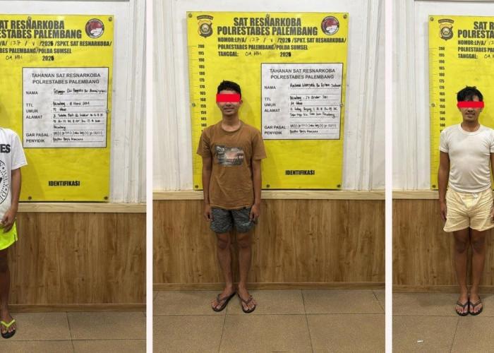 Polisi Bongkar Jaringan Narkoba di Palembang, 3 Pengecer Diciduk, Puluhan Butir Ineks Disita 
