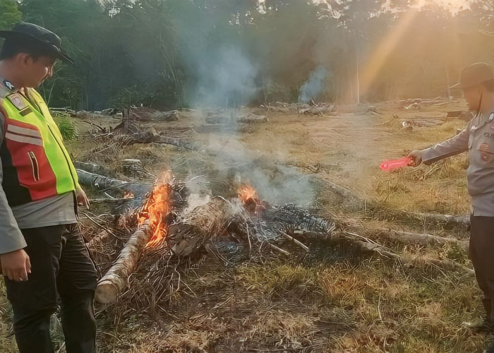 Polres OKU Selidiki Penyebab Karhutla di Semidang Aji