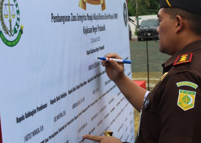 Menuju WBBM, Kejari Prabumulih Gelar Apel Penandatangan Komitmen dan Fakta Integritas