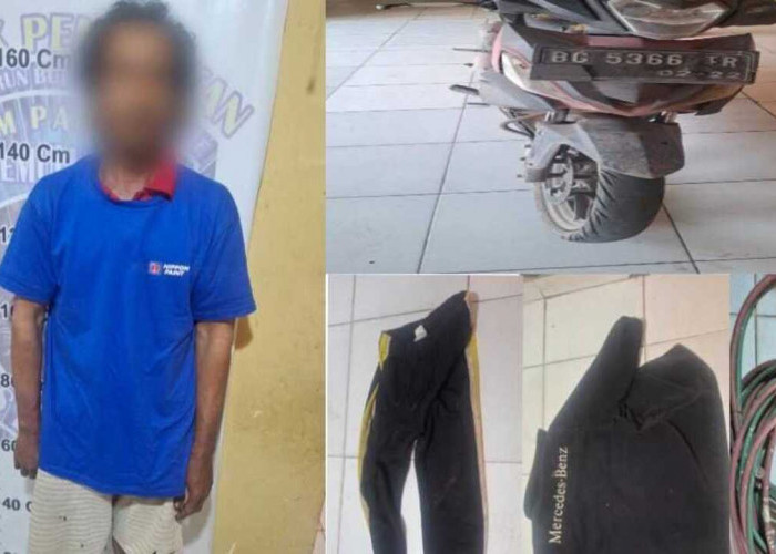 Terekam CCTV Curi Besi Plat Gudang Beras, Pria di OI Diciduk Tim Panther Polsek Pemulutan