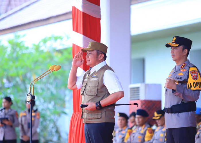 Gubernur Herman Deru Pimpin Apel Gelar Pasukan Operasi Ketupat 2026 di Sumsel