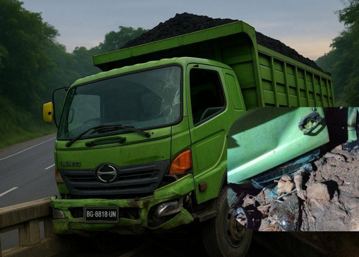 Sopir Truk Batubara Tewas Tergencet Usai Tabrak Jembatan di Turunan Banjar Sari