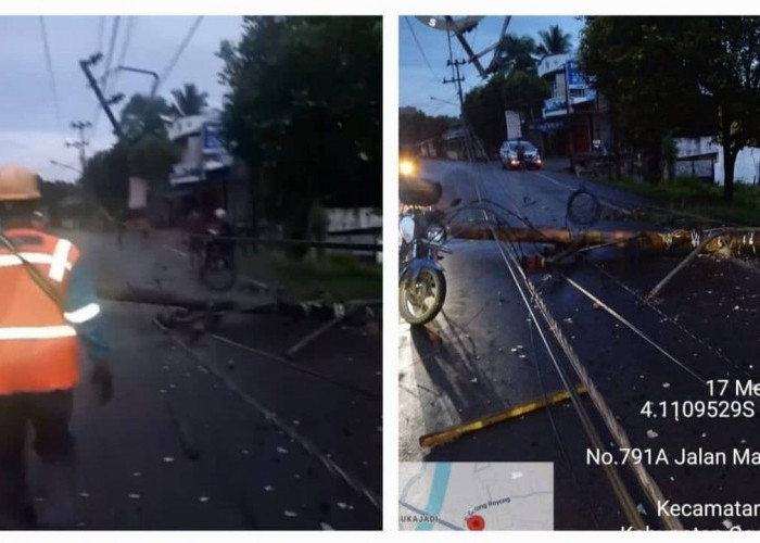 PLN ULP Baturaja Gerak Cepat Pulihkan Listrik Pasca Insiden Tiang Roboh di Baturaja Timur