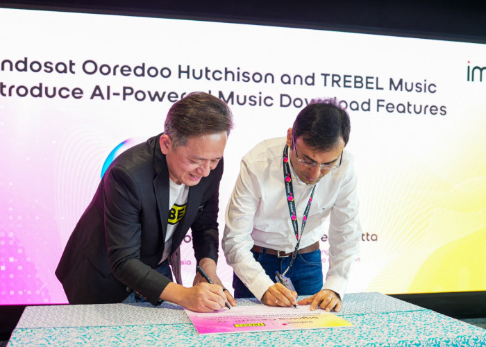 Indosat Ooredoo Hutchison dan TREBEL Music Hadirkan Fitur Download Musik Berbasis AI