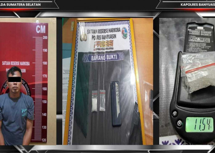 Polres Banyuasin Bekuk Pengedar Sabu 11,54 Gram di Betung, Tersangka Warga Bangka