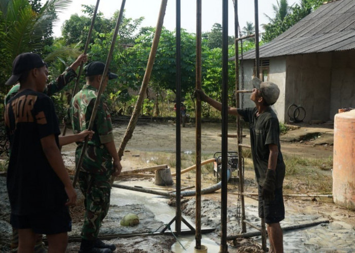 Satgas TMMD Kodim 0402/OKI Mulai Pengerjaan Sumur Bor ke-4