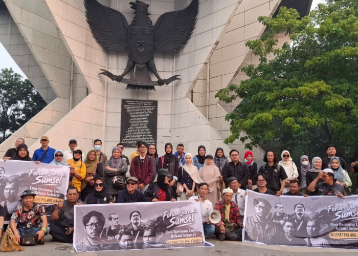 Doa Bersama Jurnalis Sumsel Untuk 8 Korban Hilang di Krakatau, Keselamatan Jurnalis Jadi Sorotan