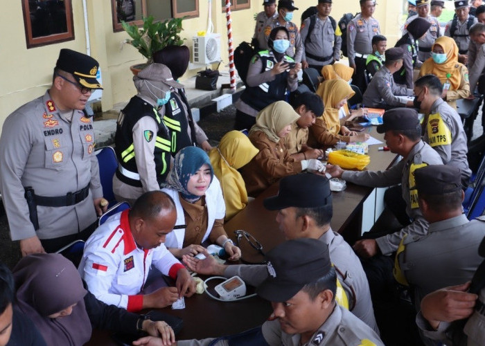 Terlibat Pengamanan TPS, Ratusan Personel Polres Prabumulih Jalani Tes Kesehatan