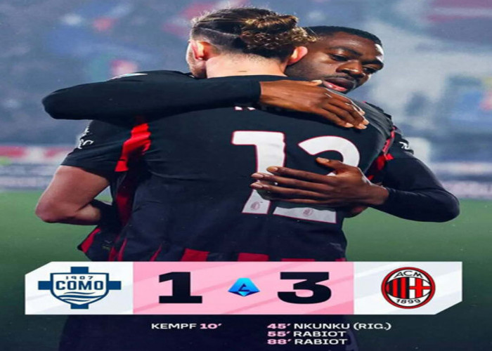 Hasil AC Milan vs Como: Tertinggal Lebih Dulu, AC Milan Hajar Como 3-1.