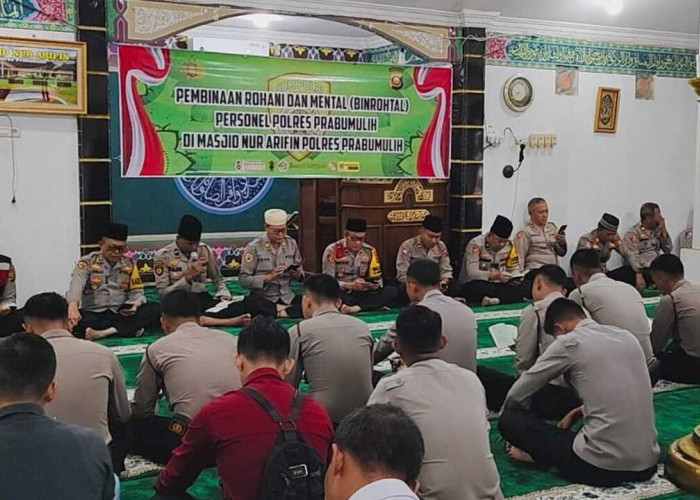 Tingkatkan Imtak dan Perkuat Mental Spiritual, Polres Prabumulih Gelar Pimbinaan Rohani dan Mental