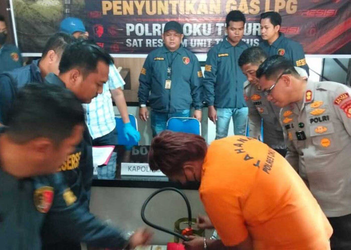 Pengoplos Gas LPG Subsidi 3 Kilo Diciduk Satreskrim Polres OKU Timur, Raup Untung Rp80 Ribu Per Tabung